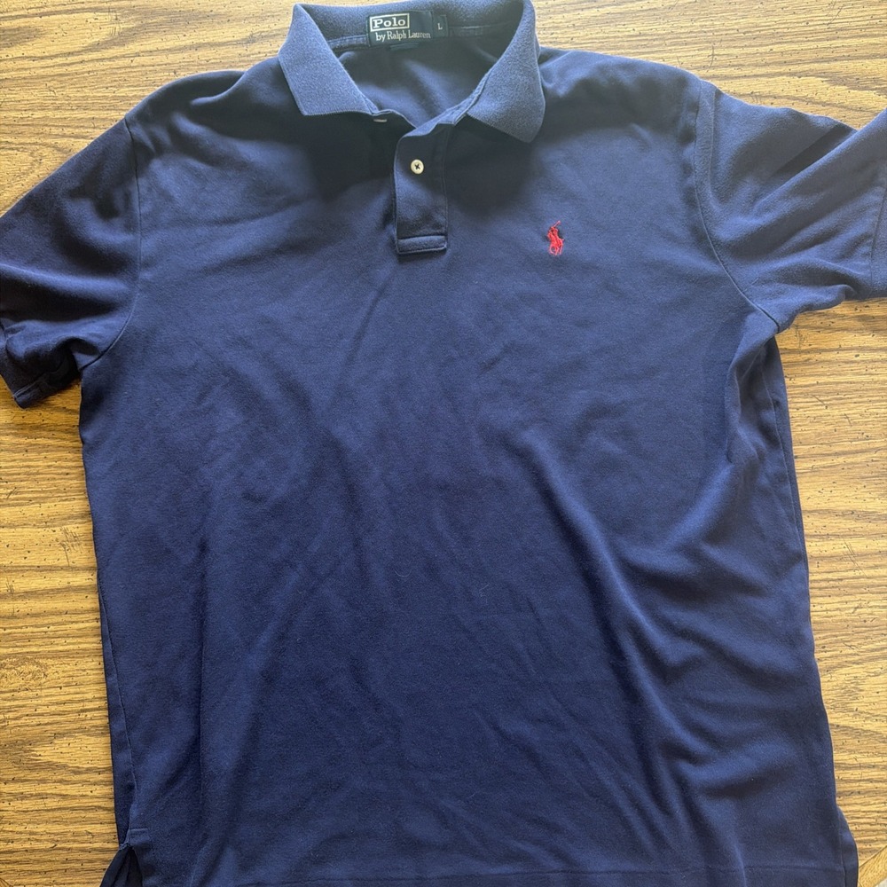 Polo Ralph Lauren Mens Blue Mesh Short Sleeve Polo Shirt Large Classic Fit